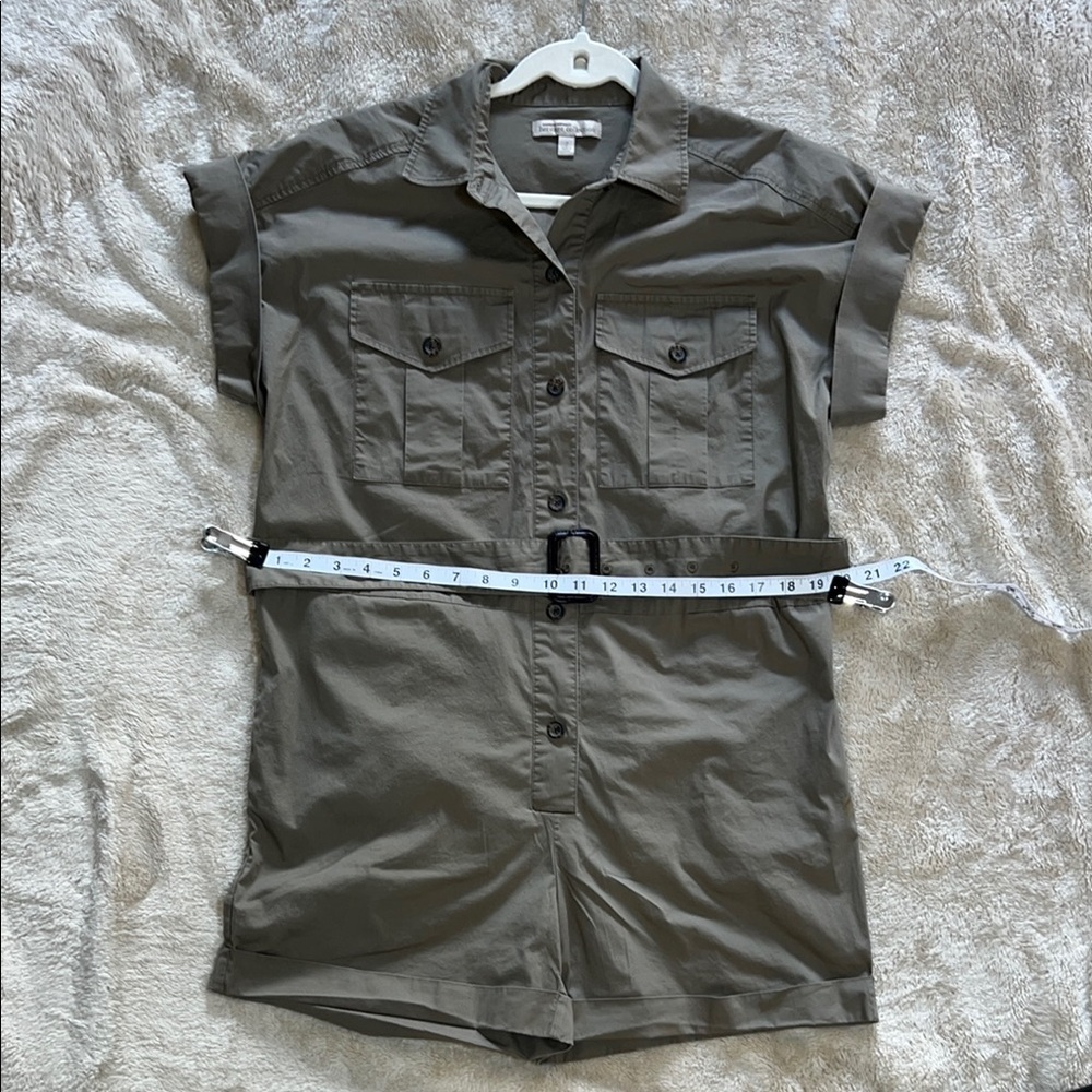 Banana Republic Chic Olive Button-Up Romper with Belt - Picture 5 of 11